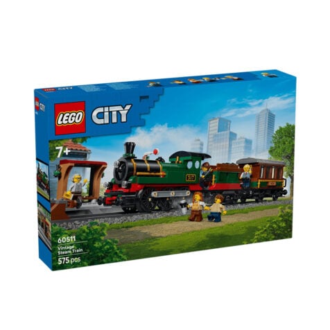კუბიკების ნაკრები 575 ნაწილი Vintage Steam Train City Lego 60511