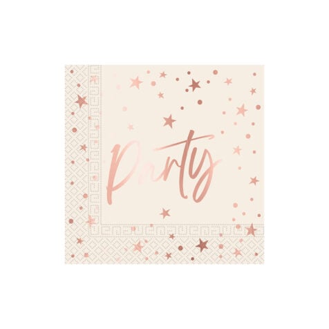Procos Rose Gold Party Napkins 33x33 CM 1x20