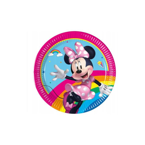 Procos Disney Minnie Mouse Rainbow Makes Me Smile Party Plates 20 CM 1x8