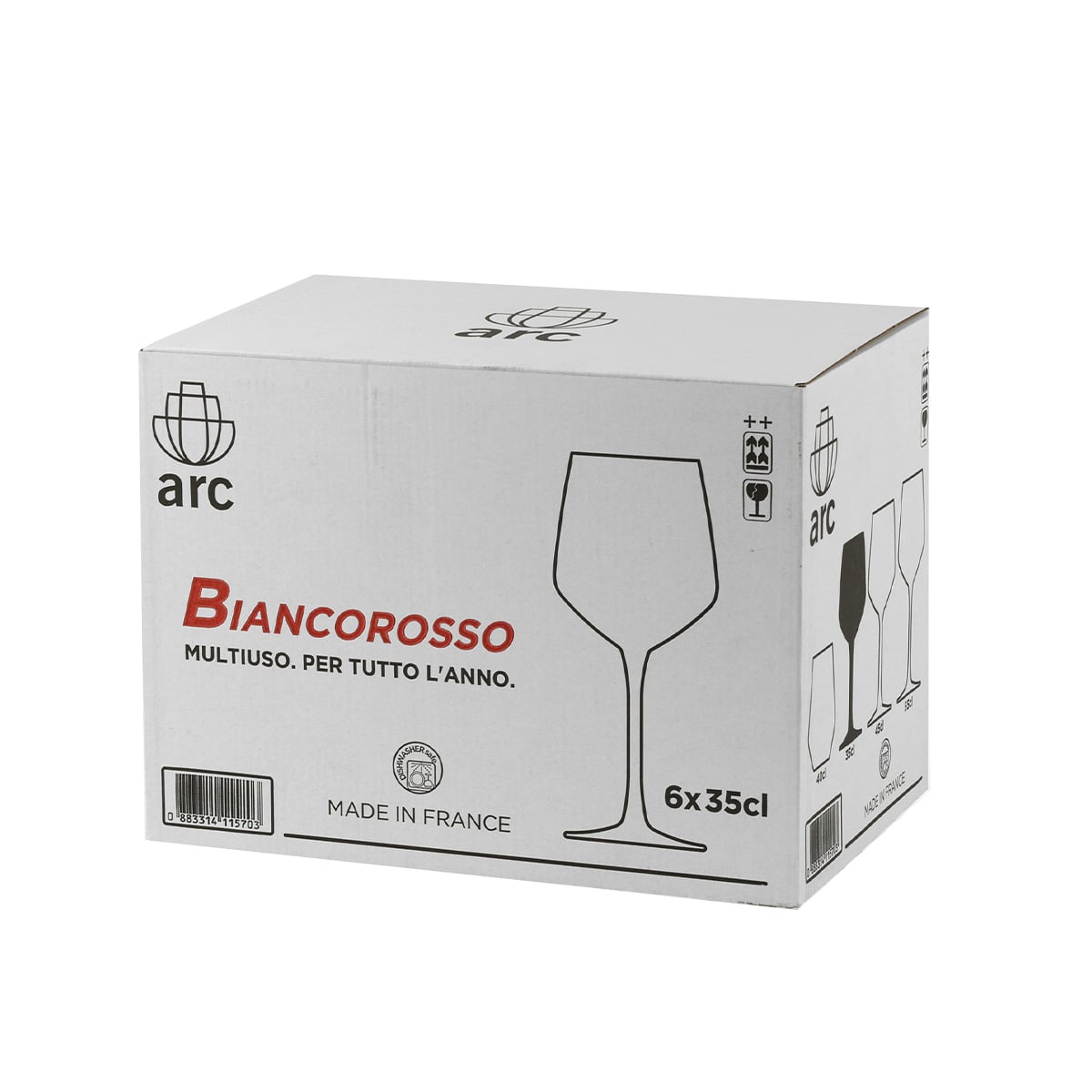 ჭიქა ღვინის 350 მლ 1×6 Biancorosso Arcoroc - Image 3