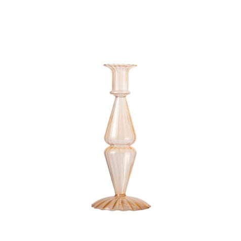 Gusta Glass Dinner Candle Holder 9x20 CM