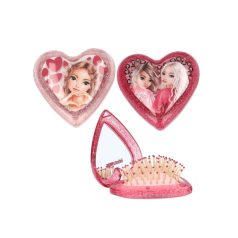 სავარცხელი სარკით დასაკეცი 8x8x5 სმ Leaheart TOP Model