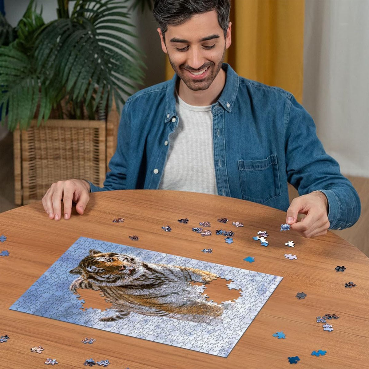ფაზლი 500 ნაწილით Tiger in the Snow Ravensburger - Image 3