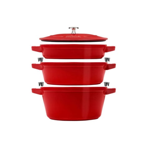 Staub Cocotte Cast Iron Pot, Braiser, Pan, Lid