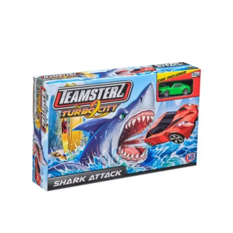 ტრასა მანქანით ზვიგენი Shark Attack Beast Machines Teamsterz HTI Toys