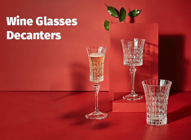 ღვინის ჭიქები დეკანტერები Wine Glasses & Decanters