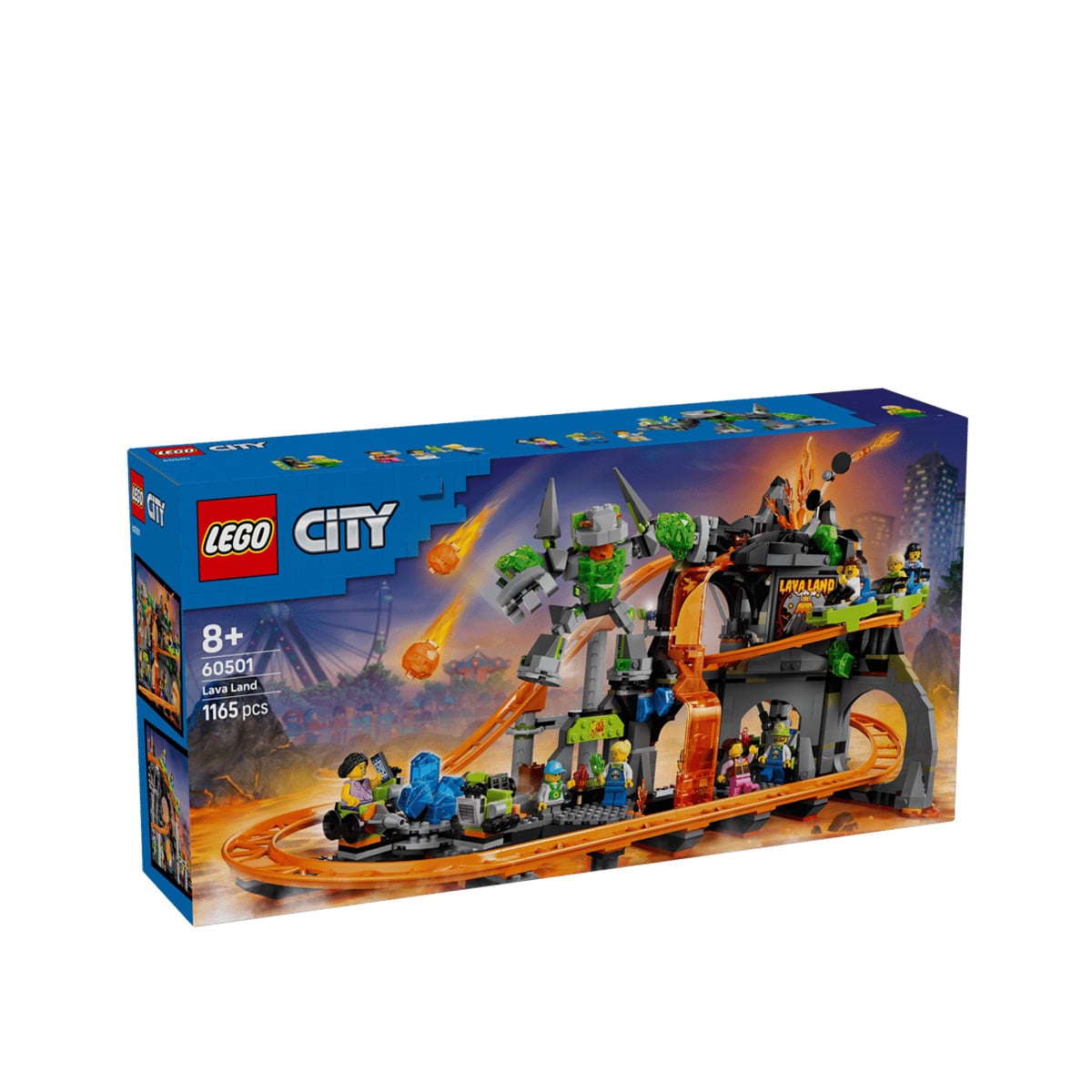 კუბიკების ნაკრები 1165 ნაწილი Lava Land Roller Coaster Park City Lego 60501