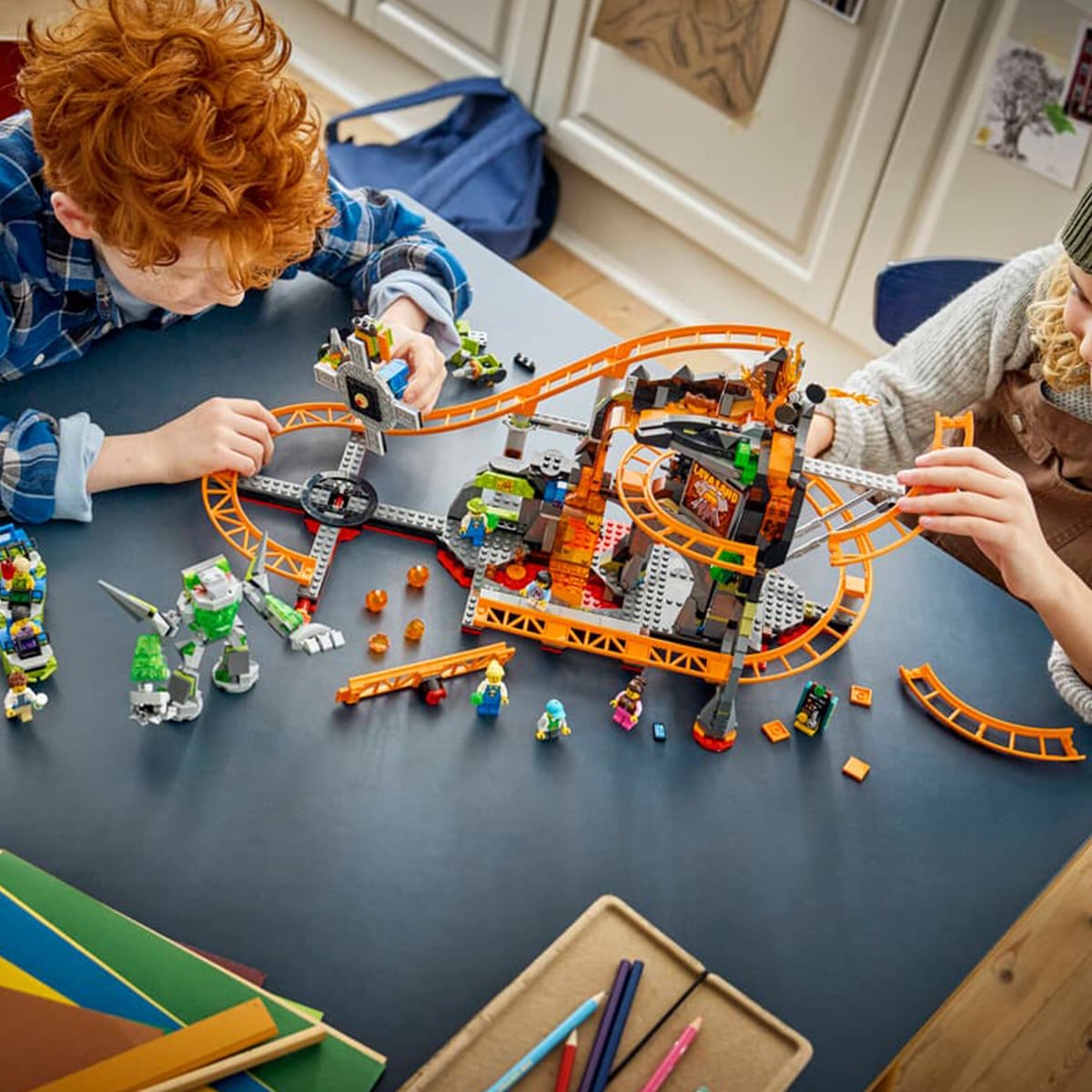 კუბიკების ნაკრები 1165 ნაწილი Lava Land Roller Coaster Park City Lego 60501 - Image 7
