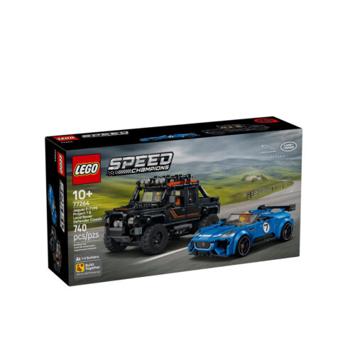 კუბიკების ნაკრები 740 ნაწილი Jaguar Project 7 & Land Rover Defender Speed Champions Lego 77264