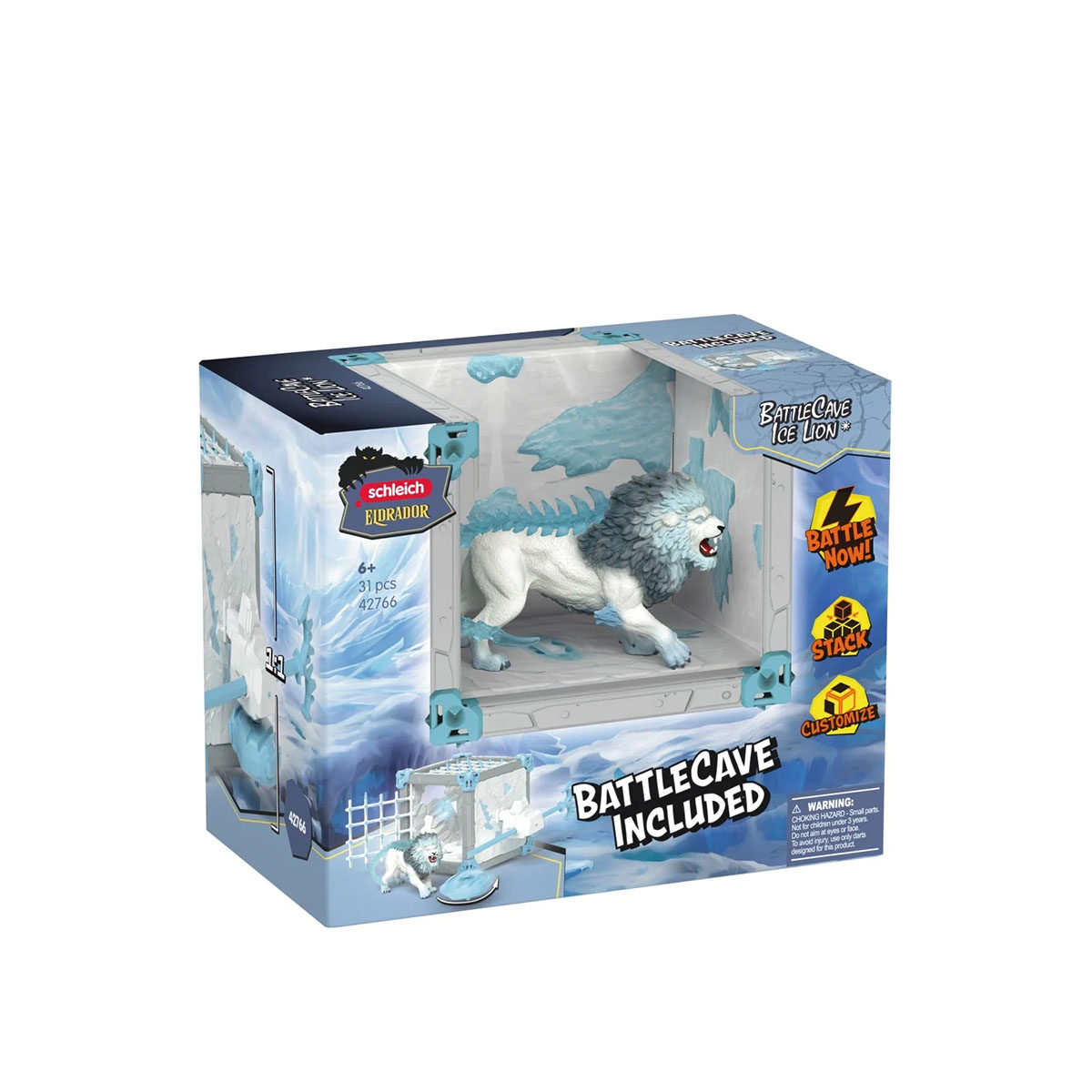 Schleich Eldrador Battlecave Ice Lion Figure Set