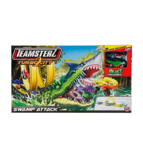 ტრასა 2 მანქანით Croc Attack Beast Machines Teamsterz HTI Toys