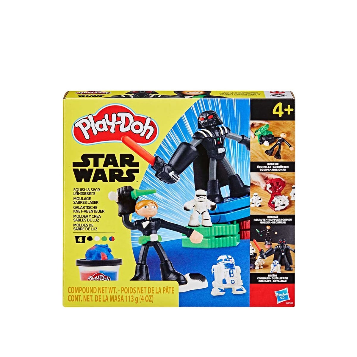 საძერწი ნაკრები ფიგურებით Squish & Slice Star Wars Lightsabers Play-Doh Hasbro