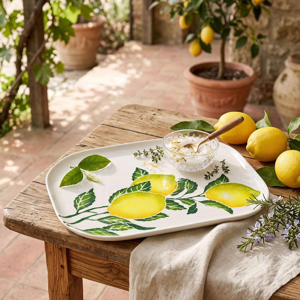 ლანგარი ლიმონების გამოსახულებით 40x30 სმ Lemons Ceramiche Fabbro - Image 3