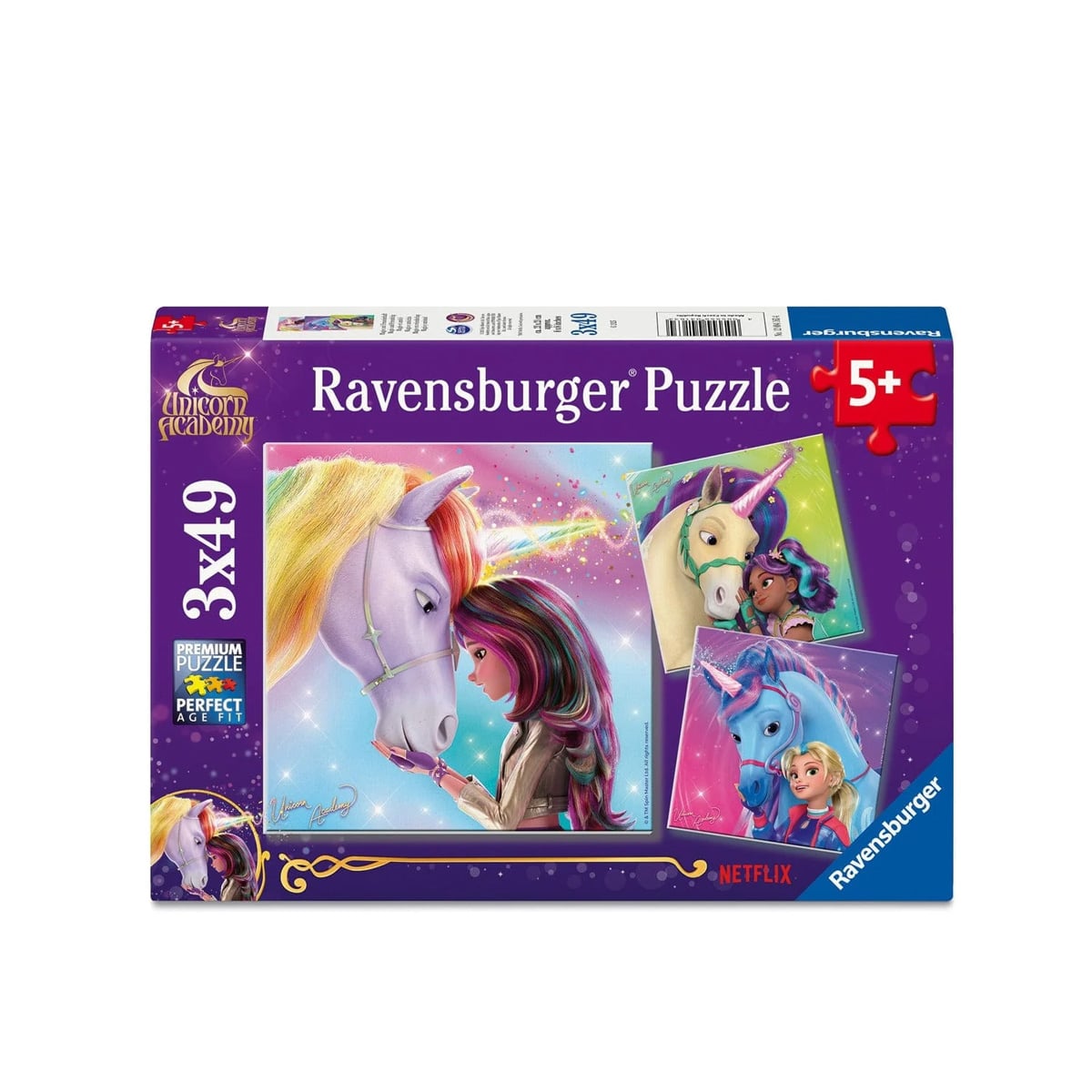 ფაზლი 3x49 ნაწილით Unicorn Academy Ravensburger