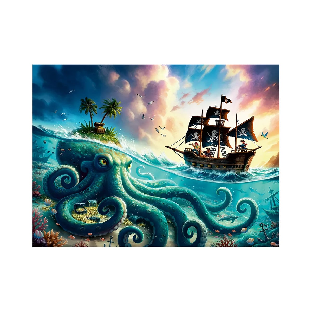 ფაზლი 100 ნაწილით Pirate Treasure XXL Ravensburger - Image 2