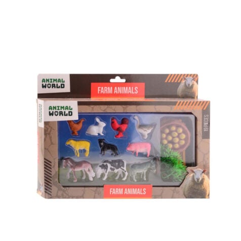 ნაკრები სათამაშო ცხოველები ფერმის 1x19 Animal World Johntoy