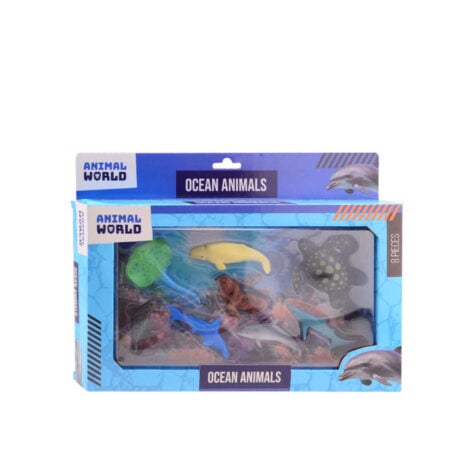 ნაკრები სათამაშო ზღვის ცხოველები 1x8 Animal World Johntoy