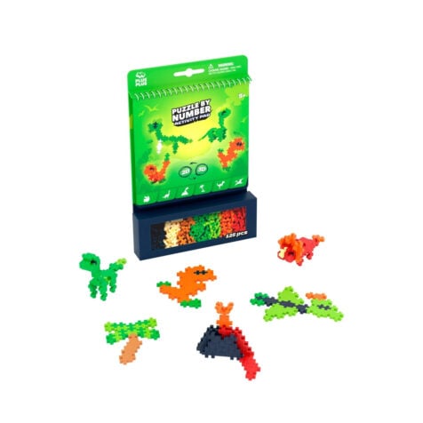 ნაკრები წვრილი კუბიკების 125 ნაწილით Dinosaurs Puzzle By Number Plus-Plus