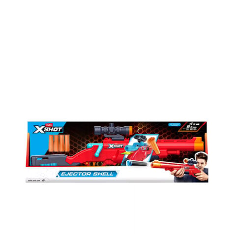 პლასტმასის თოფი სამიზნით და 8 ტყვიით X-SHOT Excel Ejector Shell Blaster Zuru