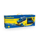 სათამაშო გადამზიდი ტრასით 2-1-ში Goodyear Take Apart Red Toolbox
