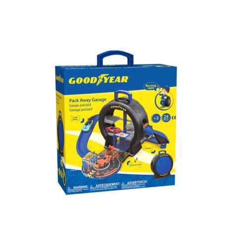 სათამაშო ავტოსადგომი ბორბლის ვიზუალით Goodyear Take Apart Red Toolbox