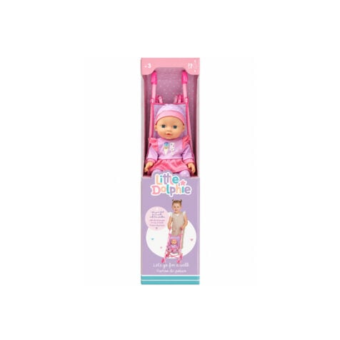 თოჯინა ეტლით სურნელოვანი 29 სმ Let´s Go For A Walk Little Dolphie