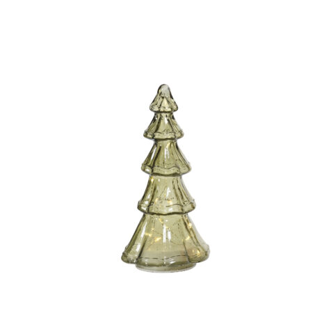 Kaemingk Christmas Decorative Tree With 15 Micro Led Light Glass 19.5 CM