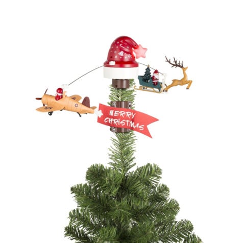 Kaemingk Christmas Tree Topper Santa and Reindeer 70 CM