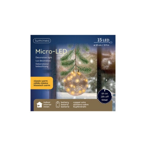 Kaemingk Christmas Lights With Timer 15 Led On Branch 10 CM