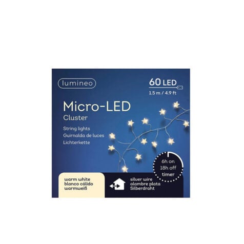 Kaemingk Christmas light With 60 Star Led Red Light 8 Functions 1.5 M