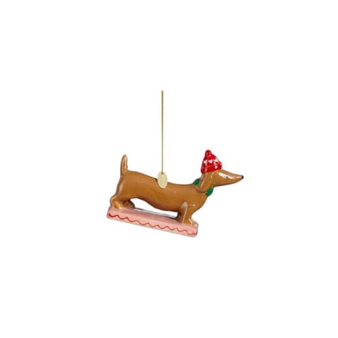 Edelman Christmas Tree Toy Dog Ceramic 12 CM