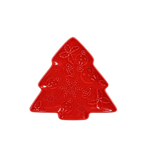 საახალწლო თეფში ნაძვის ხის ვიზუალით 18x23 სმ Christmas World Christmas Tableware Super