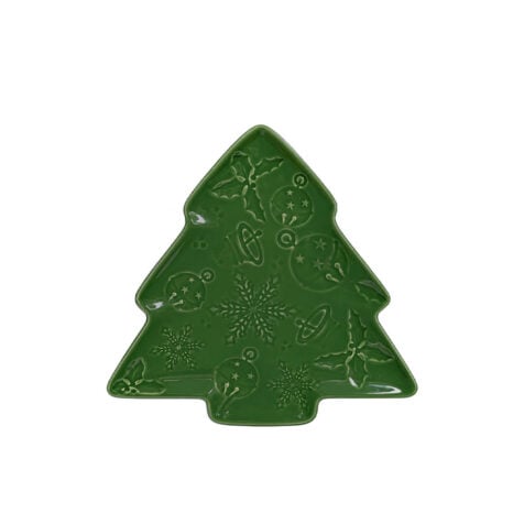 საახალწლო თეფში ნაძვის ხის ვიზუალით 18x23 სმ Christmas World Christmas Tableware Super