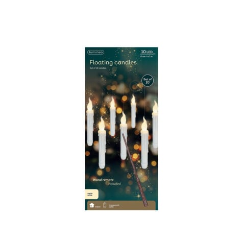Kaemingk Christmas LED Candle Lights Flame Effect With Magic Wand 17 CM 1x10