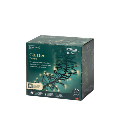 Kaemingk Christmas Cluster Lights With 1128 Led Bulbs Warm White Light, 10.5 M Cable, Timer And 8 Light Functions