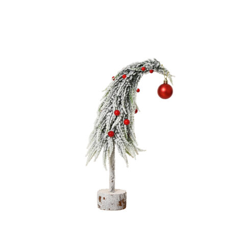 Kaemingk Christmas Decorative Tree Snowy Red Baubles 45 CM