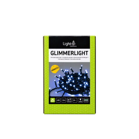 Light Creations Christmas Lights With 80 Led Cool White Light, 8 Functions And 12 M Green Cable