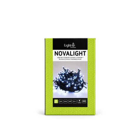 Light Creations Christmas Lights With 160 Led Cool White Light, 8 Functions And 24 M Green Cable