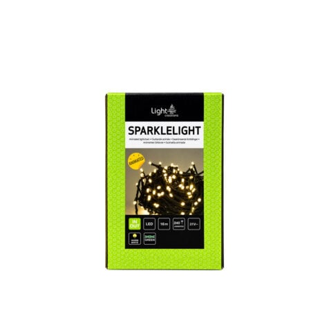 Light Creations Christmas Sparkle Lights With 240 Led Warm White Light, 8 Functions And 16 M Green Cable