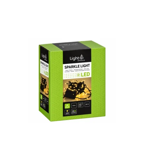 Light Creations Christmas Sparkle Lights With 120 Led Warm Light, 8 Functions And 8 M Green Cable